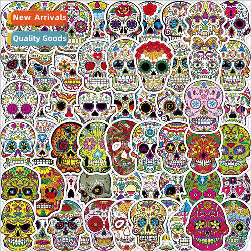 50 pcs of colorful skull graffiti stickers car skateboarding