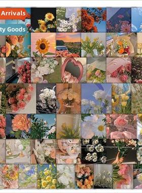 60 ins flower stickers healing system flowers decorative cel