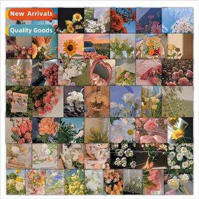 60 ins flower stickers healing system flowers decorative cel