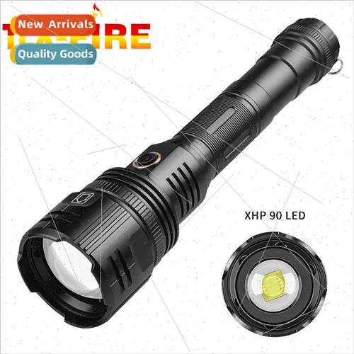 New XHP90 flashlight rechargeable zoom bright flashlight 30W