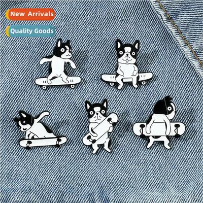 Small animal sports  brooches cool puppy multi-pose skateboa