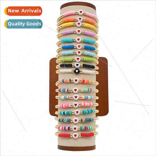 Japan imported large gold beads soft ceramic love heart fema