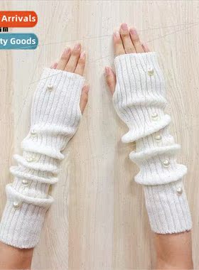 Gloves winter men and women half finger woolen warm knitting