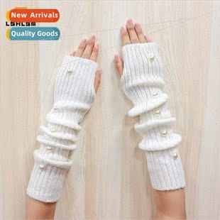 Gloves winter men and women half finger woolen warm knitting