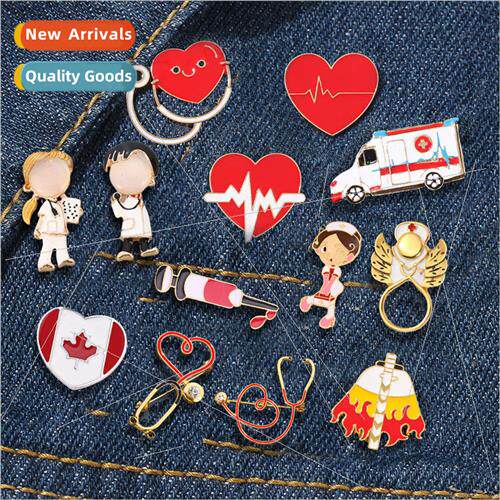Medical care medical series enamel pin stethoscope electroca