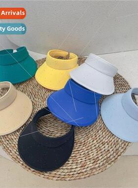Hollow top hat ice silk hair band  uv hollow top sun hat fem