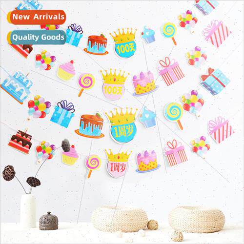 Babys first birthday 100 days paper pull-ups boys girls chil