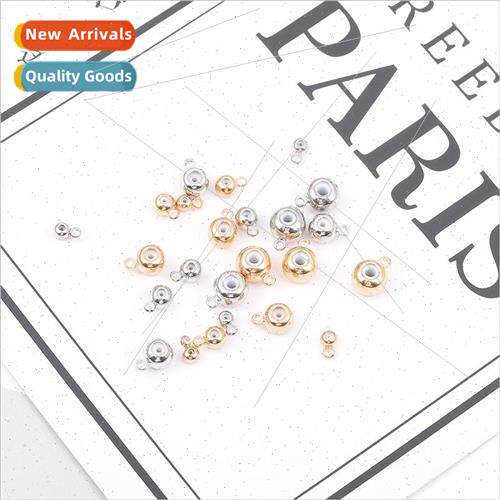 10pcs copper round with hanging silicone beads necklace leng