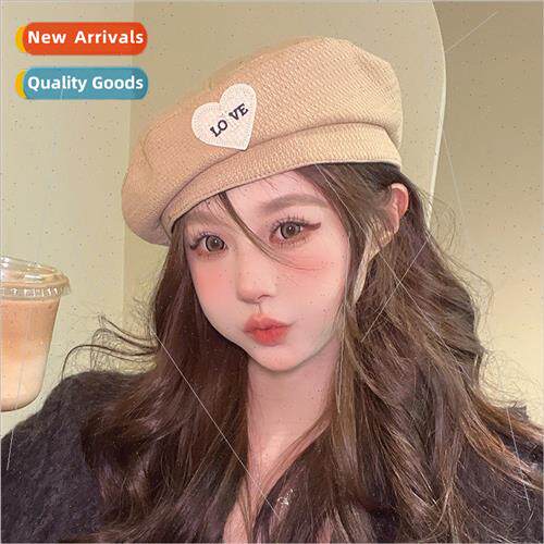 Autumn and winter show face small love LOVE beret with retro