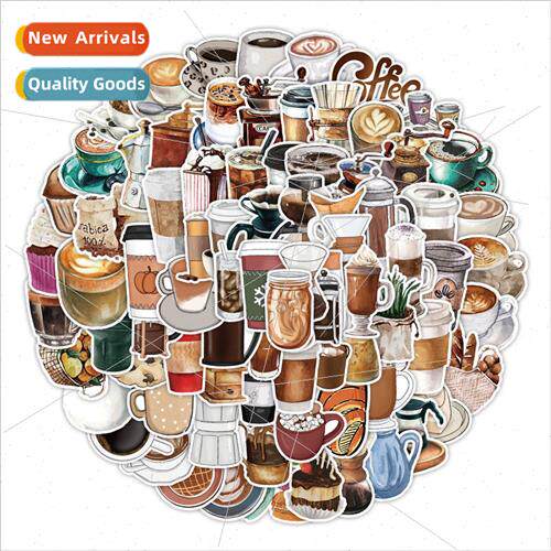 100 coffee graffiti stickers skateboard luggage water cup de