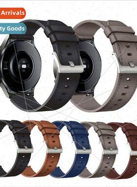 适用 Huawei GT2pro leather strap Samsung watch3 strap 22mm