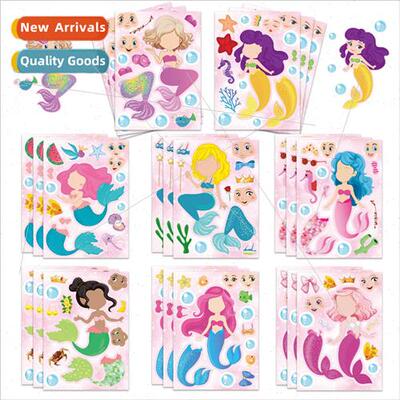 Make A Mermaid Cartoon Stickers Mermaid Party Favors DIY Mak