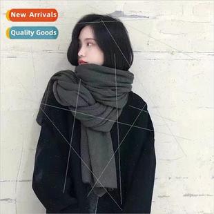scarf the color solid female winter and autumn Korean
