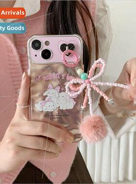 ins girls bow tie dorky bunny 适用 iPhone 14 pendant 15ProMa