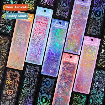 Mysterious realm series retro hot silver laser stickers diy