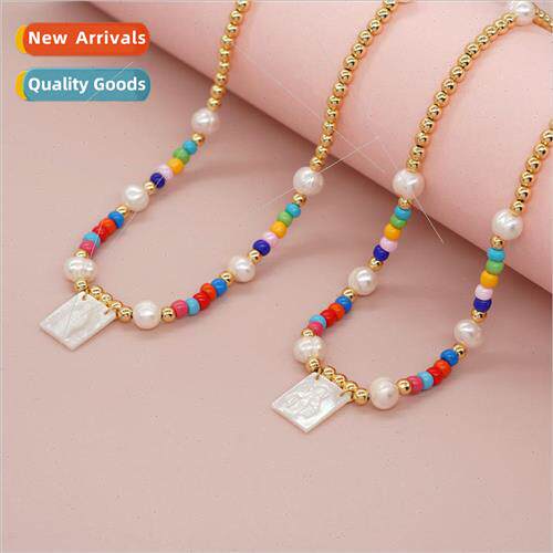 Bohemian  copper beads rice beads shells saintess pendant na