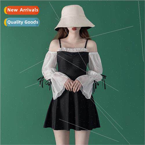 2022 summer womens swimsuit long-sleeved one-piece belly-sha