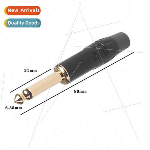 Thickened zinc alloy shell gold-plated head mono 6.35mm elec