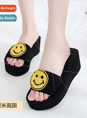 DIY slippers thick bottom slope heel -slip one word slippers