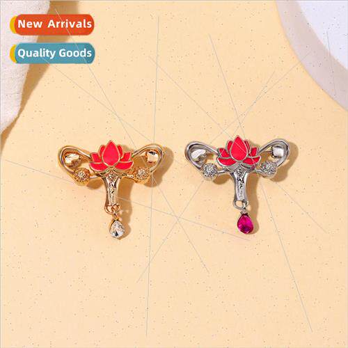 Flower Lotus Pendant Shape Alloy Brooch Clothes Bag Decorati