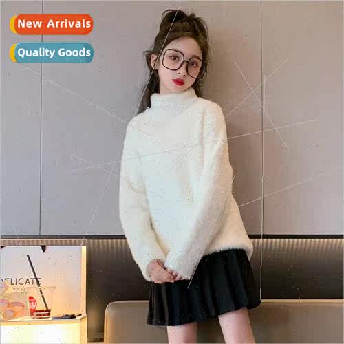 Girls sweater fall and winter  2023 new winter thickened min