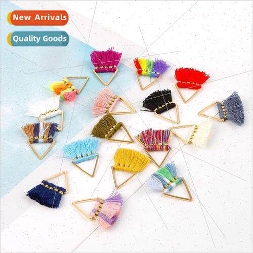 Triangle polyester cotton tassel handmade DIY earrings mater