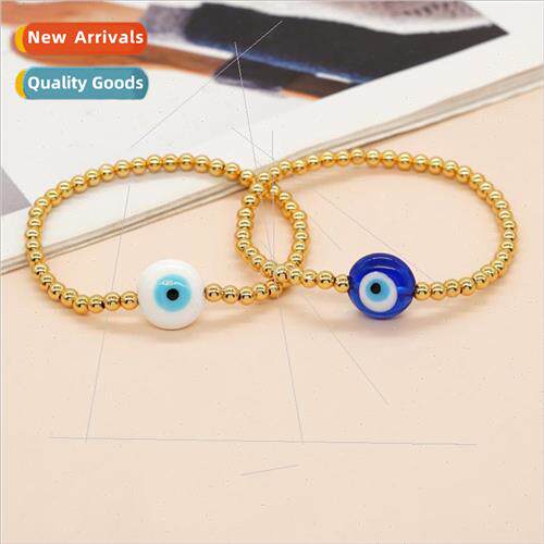che Ethnic Style Multi-color uli Devils Eye Gold Beads Handm