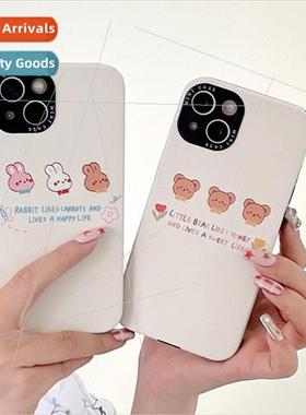 Cartoon Bear Bunny iPhone 13 Couple 12ProMax Phone Case 适用