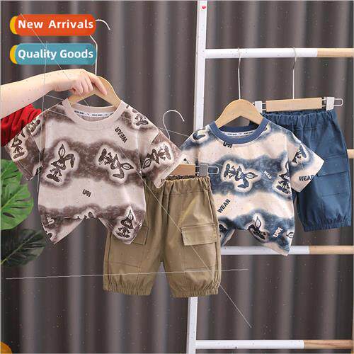 Childrens summer boys and girls English rabbit suit Korean