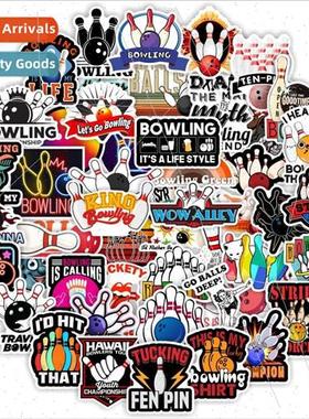 Sports Bowling 50 pcs matte film -repeatable stickers cross