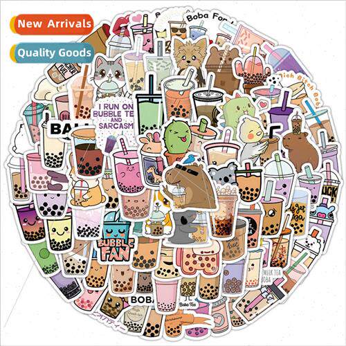 100 cartoon milk tea stickers cell phone luggage scooter lap
