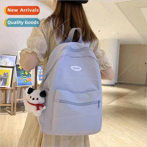 Pure color simple backpack new Mori large capacity girls bac