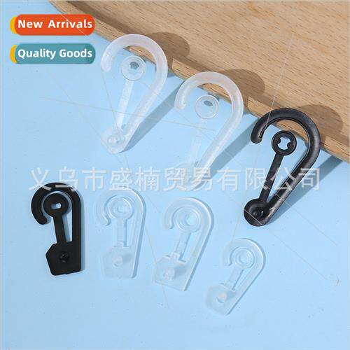 Plastic pp snap hooks transparent black question mark hooks