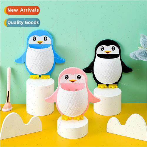 Cartoon penguin shelf free make-up tool organizer dormitory