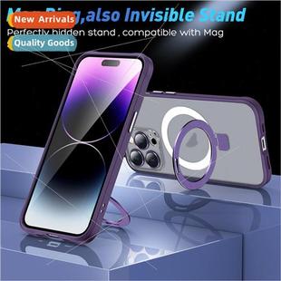 适用 iPhone15Pro Metal Eagle Eye Case Magsafe Magnetic Stand