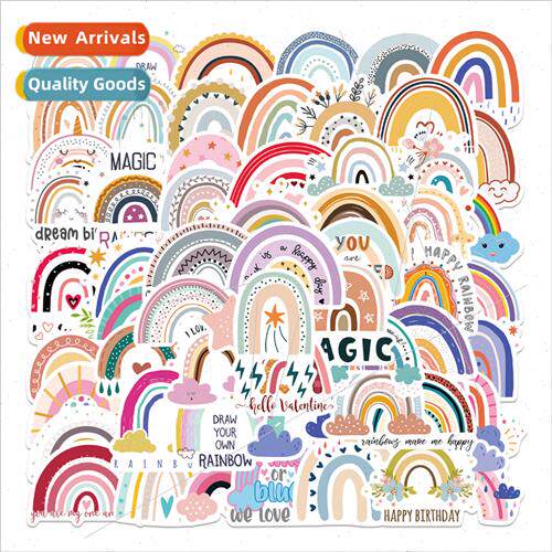 60 cartoon Ins  rainbow graffiti stickers decorative luggage