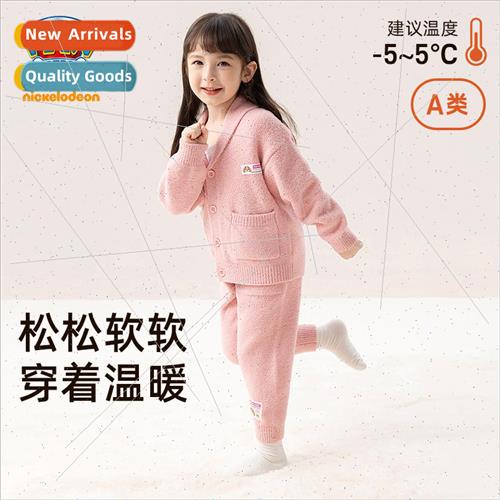 Woof team girls pajamas home wear lapel cardigan suit 2023 a