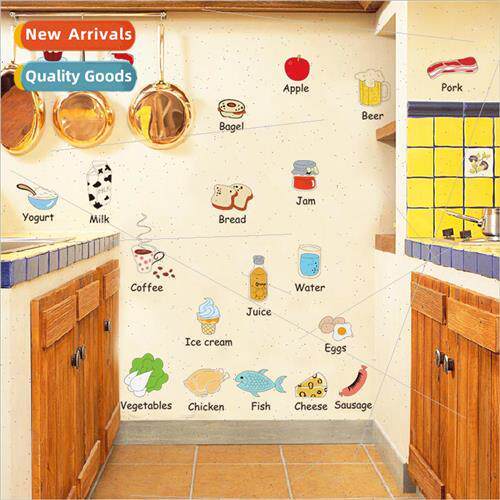 Home with food wall decal refrigerator table decorative cute