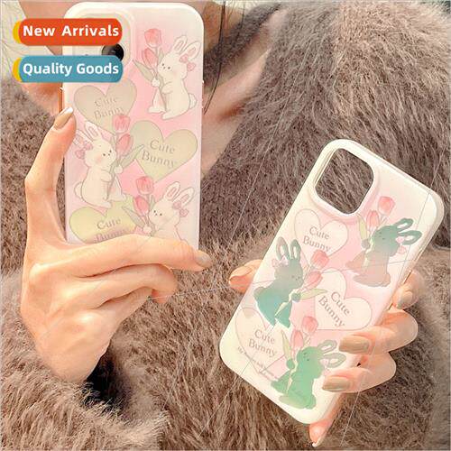 Girls Laser Tulip Bunny 适用 Apple 14ProMax Phone Case iPhon