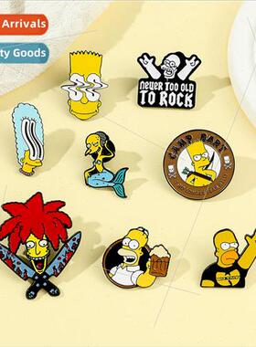 Cartoon mpson metal badge personalized creative alloy lacque