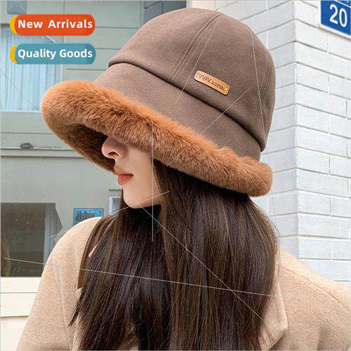 Koreas new plush fisherman hat female winter warm thickened