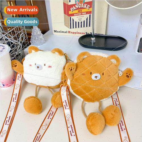 Korean bread bear shoulder bag 2023 new cartoon soft cute do