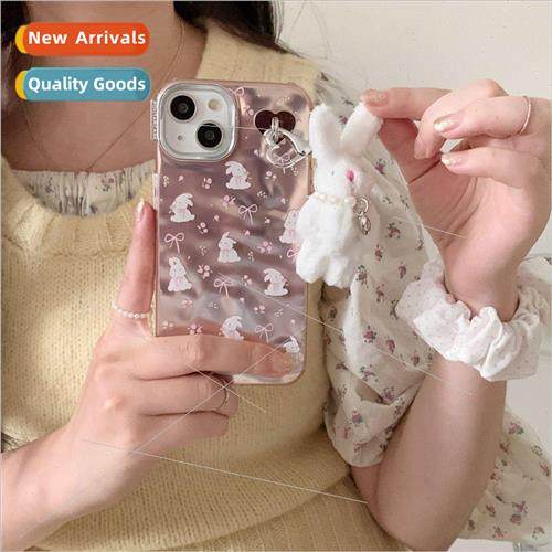 Korean  ins bow plush rabbit 适用 iPhone12/13 Apple 15ProMax