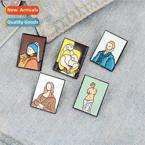 Cartoon Character Portrait Enamel Alloy Brooch Cartoon Mona