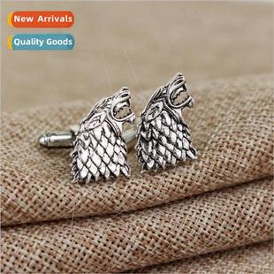 Stark Wolf Head Movie Cufflinks Jewelry French Peripherals