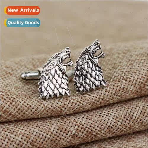 Movie Peripherals Jewelry Stark Wolf Head French Cufflinks C