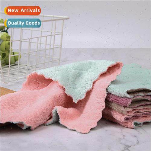 Dishcloth absorbent lint-free thickened rags kitchen cleanin