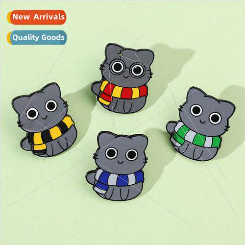 Cute cartoon creative scarf cat brooch film and  magic movie