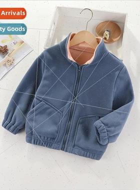 Autumn and winter new O grain velvet childrens jackets boys