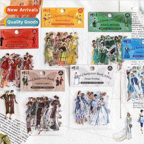 PET sticker pack vintage character series book series vintag